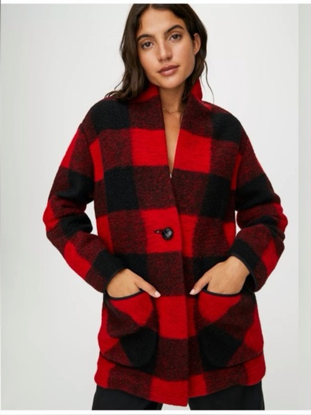 ARITZIA WILFRED FREE WOOL PLAID OFF DUTY JACKET Size M